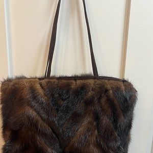 Real mink fur tote size bag made in Italy.